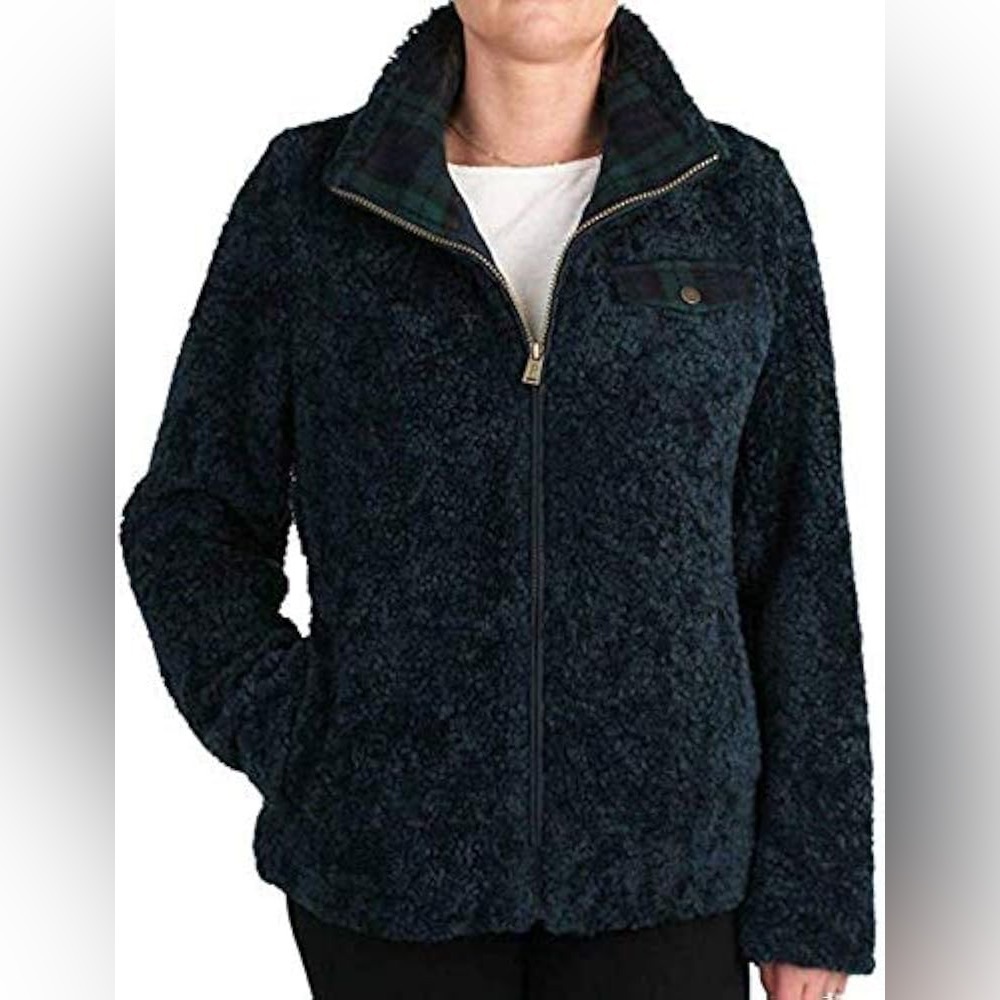 NWT Pendleton Womens Ladies' Fuzzy Zip Jacket in Blue - Picture 2 of 8